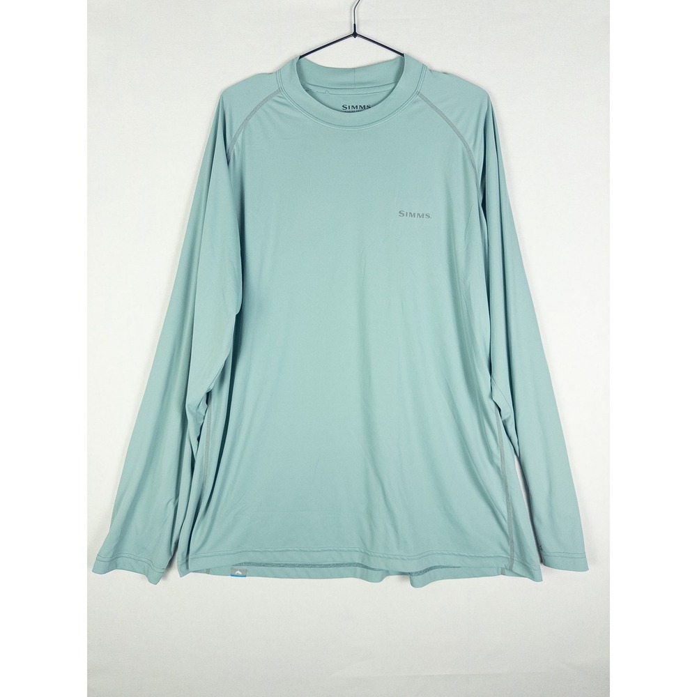 Simms Solarflex Long Sleeve T Shirt Mens 2XL Seafoam Green Gorpcore Fishing UPF
